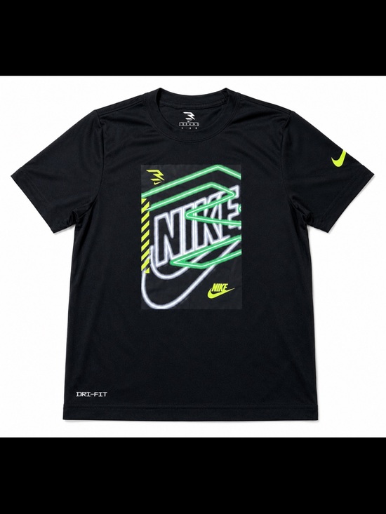 Nike Other - Nike Black Short-Sleeve Dri-FIT Tee with Neon Green Graphic